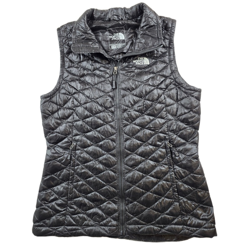 The North Face ThermoBall Puffer Vest Womens Medium Black Nylon Quilted